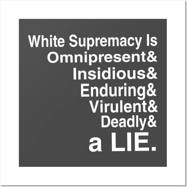 White Supremacy Is Omnipresent - White - Double-sided Wall Art by SubversiveWare